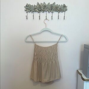 Collusion Beige Smocked Cami Top
